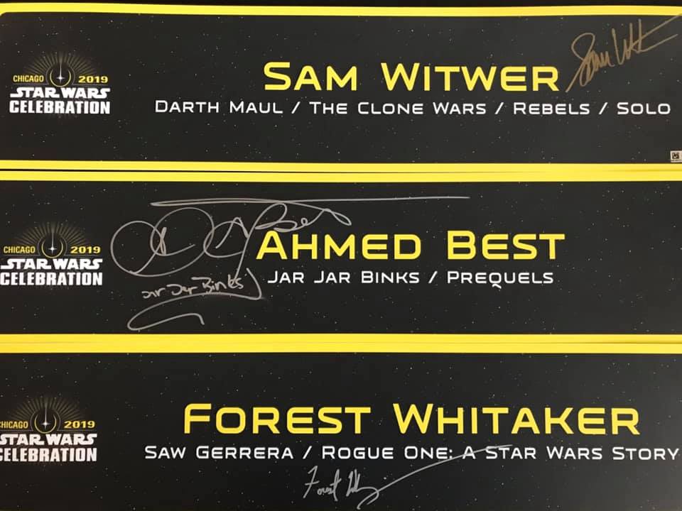 SIGNED CELEBRATION BANNERS AND NAMEPLATES AVAILABLE FROM STAR WARS