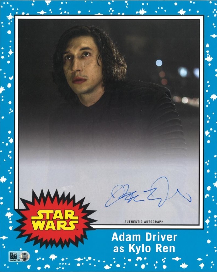 ADAM DRIVER OVERSIZED AUTOGRAPHED TRADING CARDS AT STAR WARS