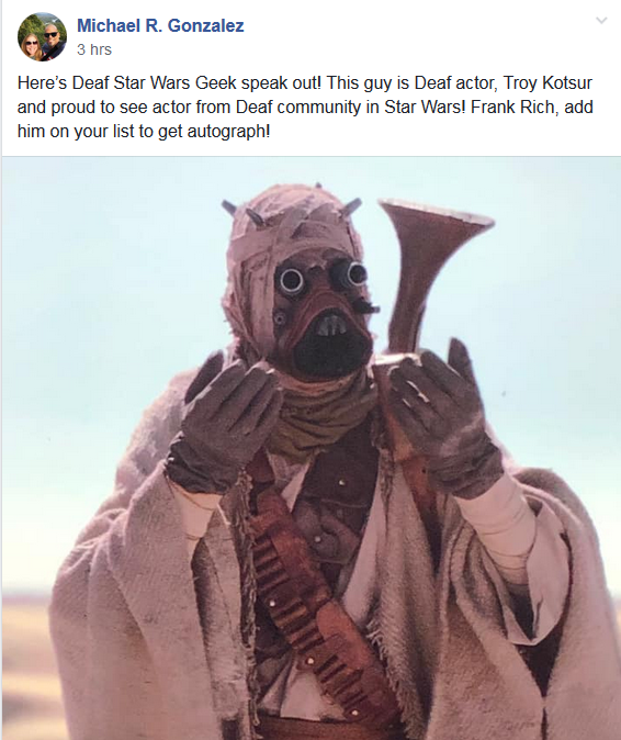 DEAF ACTOR MAKES STAR WARS DEBUT IN THE MANDALORIAN - Star Wars ...